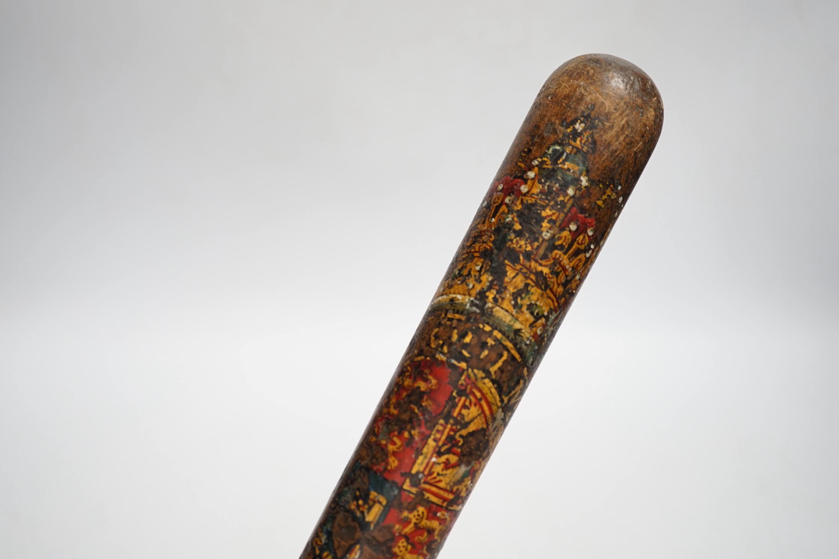 Victorian turned and painted wood police truncheon, 43cm